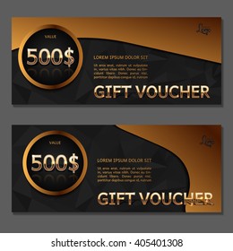 Gift voucher. Vector, illustration. Card template.