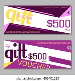 Gift voucher. Vector, illustration. Card template.