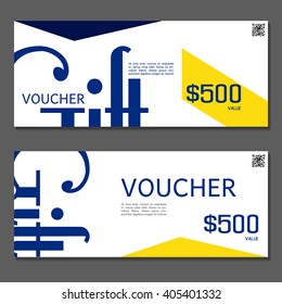 Gift voucher. Vector, illustration. Card template.