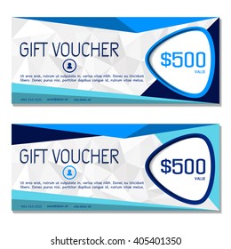 Gift voucher. Vector, illustration. Card template.