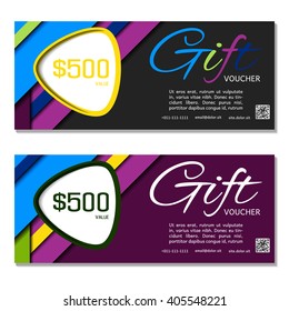 Gift voucher. Vector, illustration. Card template.