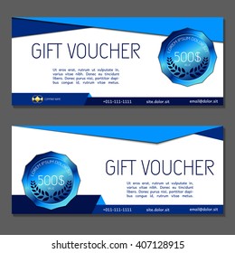 Gift voucher. Vector, illustration. Card template.