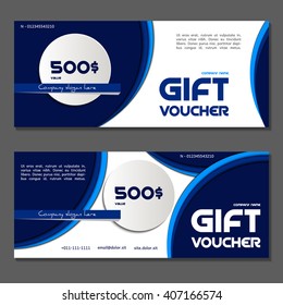 Gift voucher. Vector, illustration. Card template.