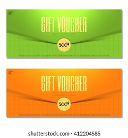 Gift voucher. Vector, illustration. Card template.