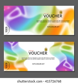 Gift voucher. Vector, illustration. Card template.