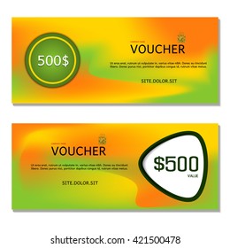 Gift voucher. Vector, illustration. Card template. Yellow.