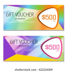 Gift voucher. Vector, illustration. Card template.