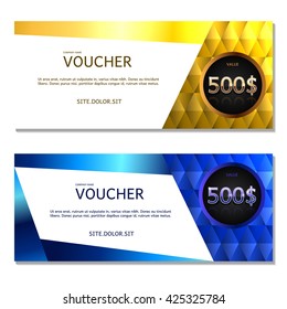 Gift voucher. Vector, illustration. Card template.