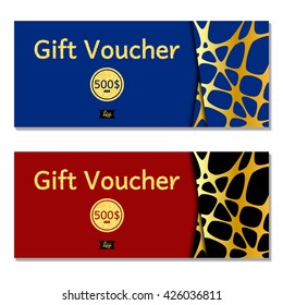 Gift voucher. Vector, illustration. Card template.