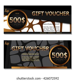 Gift voucher. Vector, illustration. Card template.
