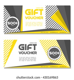 Gift voucher. Vector, illustration. Card template.