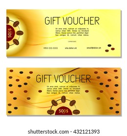 Gift voucher. Vector, illustration. Card template.