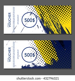 Gift voucher. Vector, illustration. Card template.