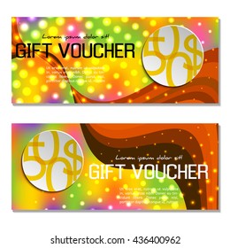 Gift voucher. Vector, illustration. Card template.
