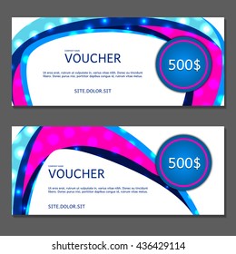 Gift voucher. Vector, illustration. Card template.