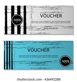 Gift voucher. Vector, illustration. Card template.