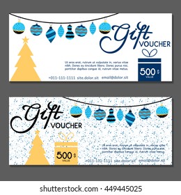 Gift voucher. Vector, illustration. Card template.