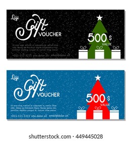 Gift voucher. Vector, illustration. Card template.
