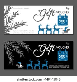 Gift voucher. Vector, illustration. Card template.