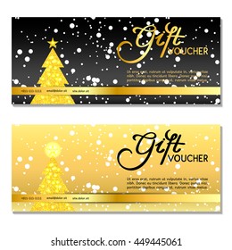 Gift voucher. Vector, illustration. Card template.