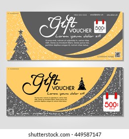 Gift voucher. Vector, illustration. Card template.