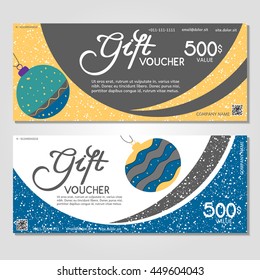 Gift voucher. Vector, illustration. Card template.