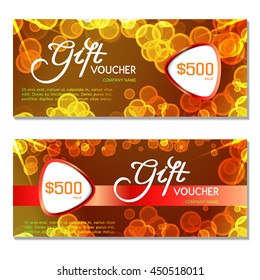 Gift voucher. Vector, illustration. Card template.