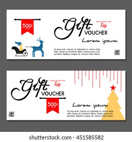 Gift voucher. Vector, illustration. Card template.