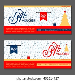 Gift voucher. Vector, illustration. Card template.