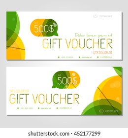 Gift voucher. Vector, illustration. Card template.