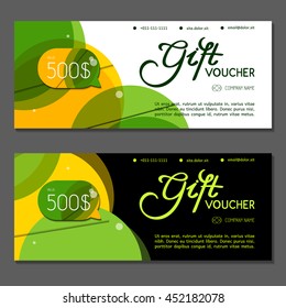 Gift voucher. Vector, illustration. Card template.