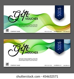 Gift voucher. Vector, illustration. Card template.