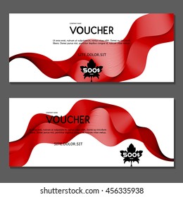 Gift voucher. Vector, illustration. Card template. Red.