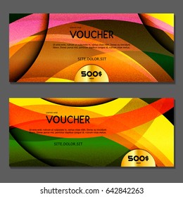 Gift voucher. Vector, illustration. Gold background.