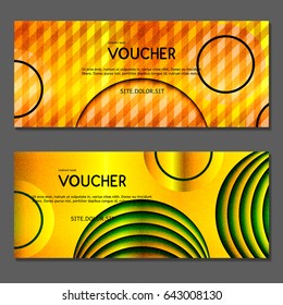 Gift voucher. Vector, illustration.  Gold background.