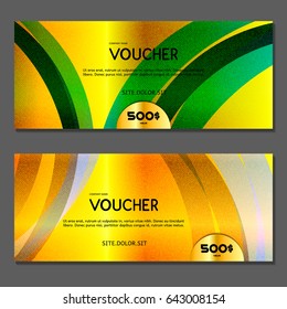 Gift voucher. Vector, illustration.  Gold background.