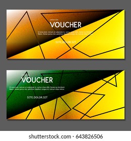 Gift voucher. Vector, illustration.  Gold background.