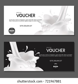 Gift voucher. Vector, illustration. Milk