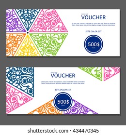 Gift voucher. Vector, illustration. Voucher template.
