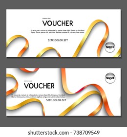 Gift voucher. Vector, illustration.  Yellow.
