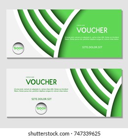 Gift voucher. Vector, illustration.Template for discount card, coupon, corporate certificate, ticket.  Green.
