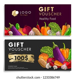 Gift voucher with vegetables