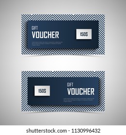 Gift voucher with white blue pattern design