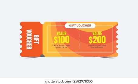Gift vouchers Card. Vector template for gift cards, coupons, and certificates with ornate background. Isolated from the background.