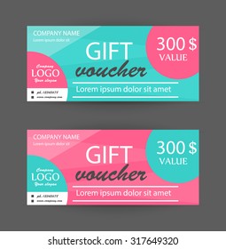 Gift vouchers design template, vector illustration