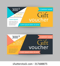 Gift vouchers design template, vector illustration