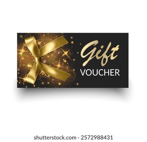 Gift vouchers with ribbons. Elegant template for a festive gift card, coupon and certificate. Discount Coupon Template Vector Illustration