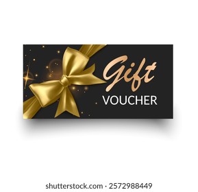 Gift vouchers with ribbons. Elegant template for a festive gift card, coupon and certificate. Discount Coupon Template Vector Illustration