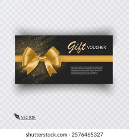 Gift vouchers with ribbons. Elegant template for a festive gift card, coupon and certificate. Discount Coupon Template Vector Illustration