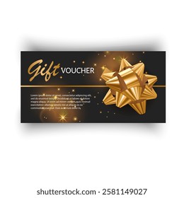 Gift vouchers with ribbons. Elegant template for a festive gift card, coupon and certificate. Discount Coupon Template Vector Illustration